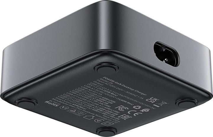 Produktbild Acefast Z6 Charger Network GaN Desktop 2x USB-A / 2x USB-C PD 65W - Black (65 W)