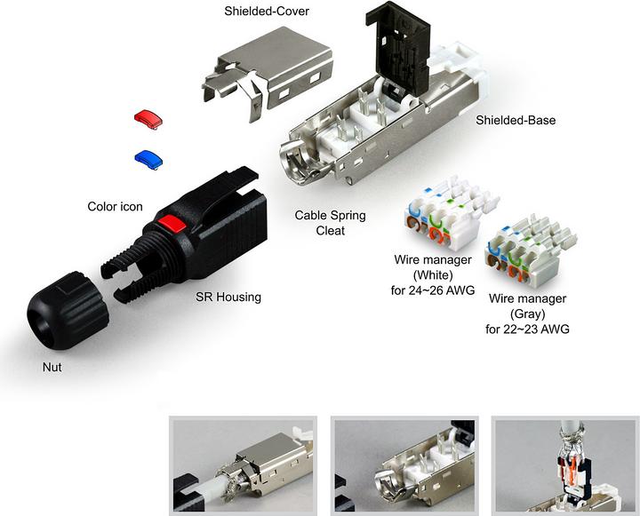 Actual product image Lindy RJ45 plug STP Cat.6A (Cable Accessories)