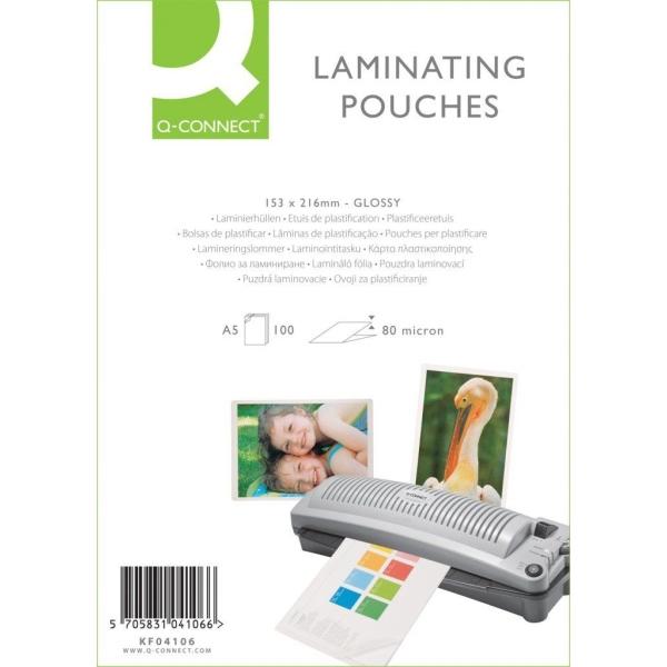 Image du produit Q-Connect Films de plastification brillants (A5, 100 pièce(s), 80 µm)