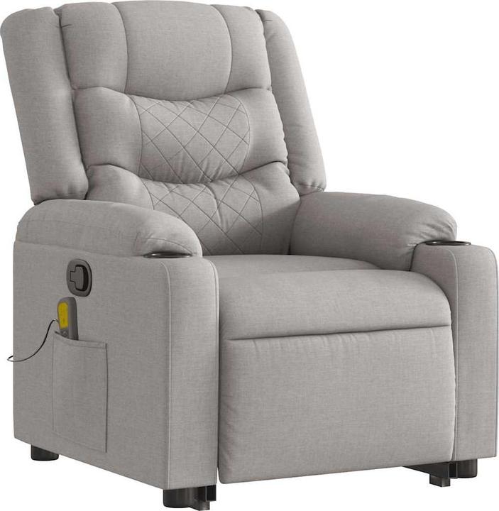 Actual product image VidaXL Massage chair with stand-up aid Cloud grey fabric