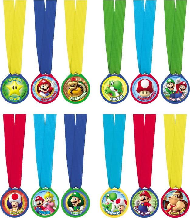 Actual product image Amscan Médailles d'Or - Super Mario Bross (12pcs)