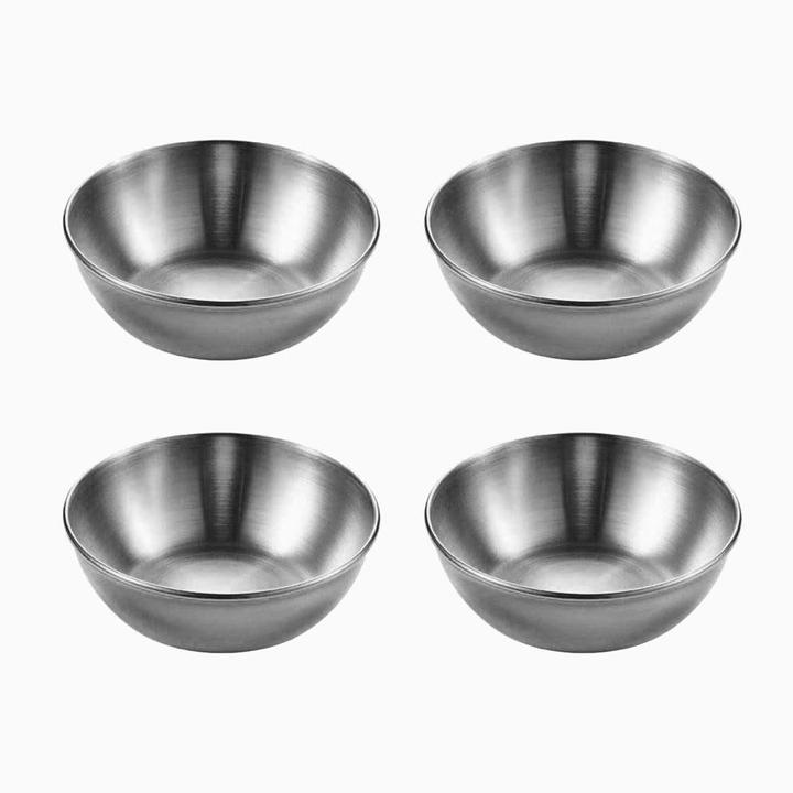 Actual product image JTI 4x small stainless steel bowls (3 cm, 4 x)