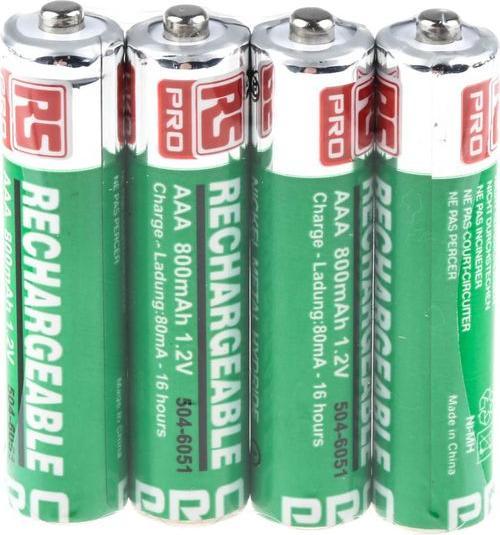 Image du produit Rs Pro Batterie AAA, NiMH, 1,2V, 800mAh, connecteur standard, -10  +60°C (4 pcs, AAA, 800 mAh)
