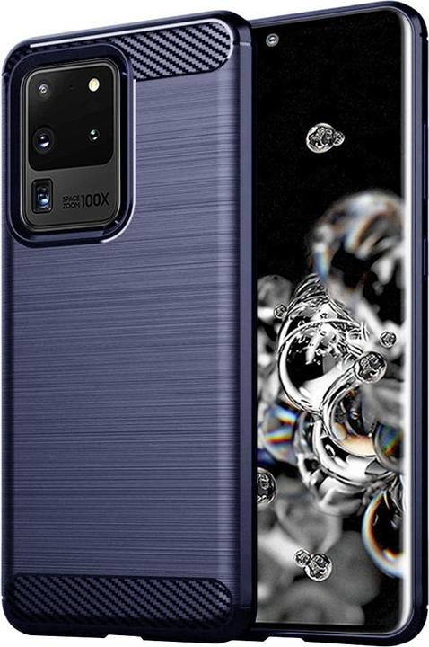 Productafbeelding Techsuit - Carbon Silicone - Samsung Galaxy S20 Ultra 4G / S20 Ultra 5G - Blue (Samsung Galaxy S20 Ultra 5G, Samsung Galaxy S20 Ultra)