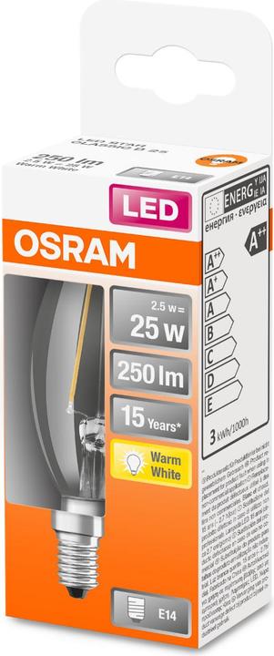 Produktbild Osram Led Retrofit Classic B (E14, 2.50 W, 250 lm, 1 x, F)