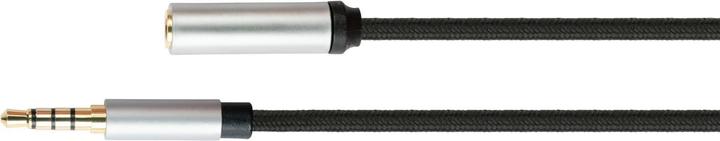 Produktbild Python Audio Verlängerungskabel High-Quality, 4-poliger 3,5mm Klinkenstecker an Klinkenbuchse, Textilmantel (1 m, Verlängerung)