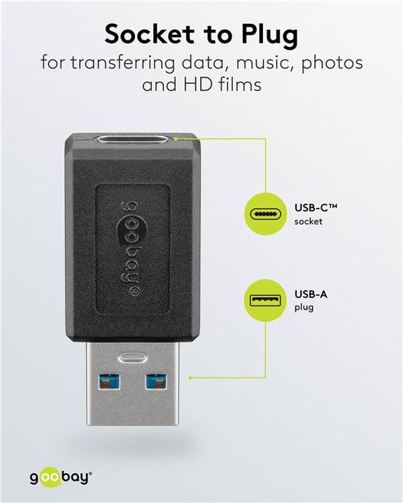 Produktbild Goobay USB-A auf USB-C Adapter USB 3.0 (USB Typ-C, USB 3.0, 3.80 cm)