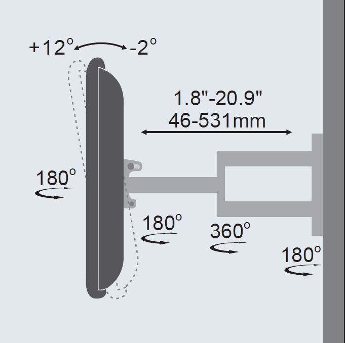 Produktbild Vivolink VLMW2355A (Wand, 55", 35 kg)