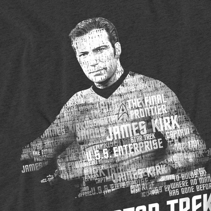 Actual product image Unisex Adult Words Captain Kirk T-Shirt (L)