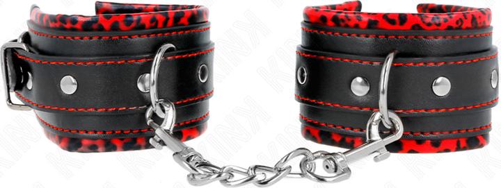 Image du produit Kink Menottes en fourrure rouge/noir réglables 17-29 CM X 6 CM