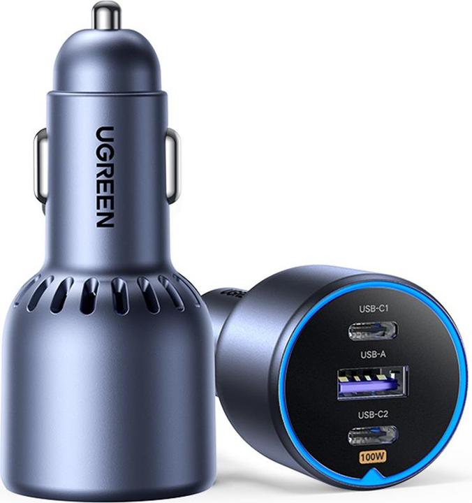 Immagine prodotto Ugreen Car Charger EC705, USB + 2x USB-C, 130W + 1m 5A Cable
