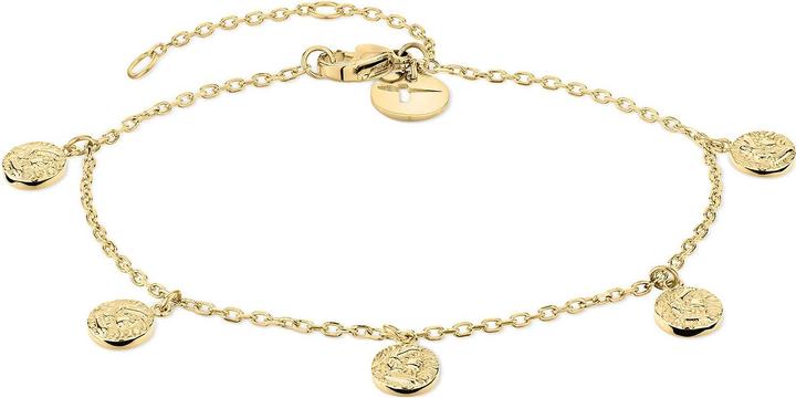Tamaris Bracelet tendance plaqué or avec pendants Coins TJ-0451-B-21 (21 cm, Acier inoxydable)