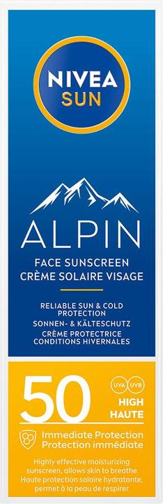 Immagine prodotto NIVEA Crema solare Sun Alpin per il viso (Crema solare viso, SPF 50, 50 ml, 69 g)