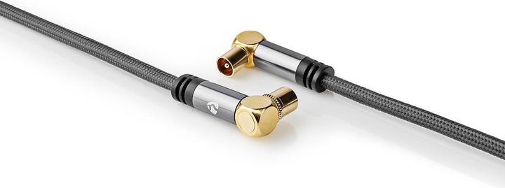 Actual product image Nedis Coaxial cable - IEC male - IEC female - Gold plated - 75 Ohm - 4 way shielded - 5 m - run (75 dB, Antenna cable)