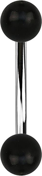 Actual product image Star Piercing Banana silver with two balls of Areng wood (Surgical steel 316L, without brass, Organic)