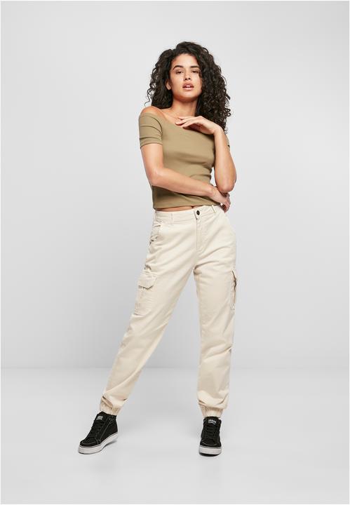 Actual product image Urban Classics Ladies Off Shoulder Rib Tee (L)