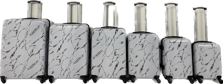 Actual product image Trolleymax Trolleymaxx travel case marble white matt
