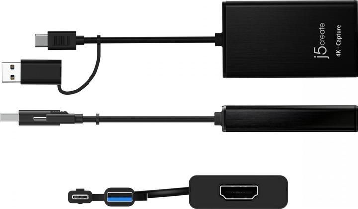 Actual product image j5Create JVA11-N Adaptateur de capture HDMI™ 4K, Noir, USB 3.2 Gen 1 (3.1 Gen 1), 3840 x 2160 pixels (Android, Windows)