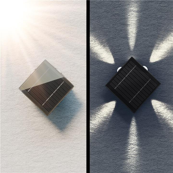 Image du produit Goobay Applique murale solaire à LED Rhombus, noire (30 lm, IP44)