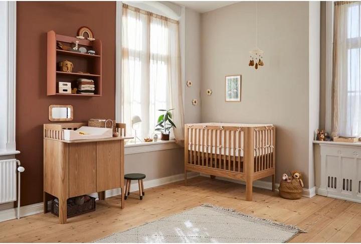 Produktbild Flexa Nova Wickelkommode mit Babybett inkl. Matratze Oak (Babybett)