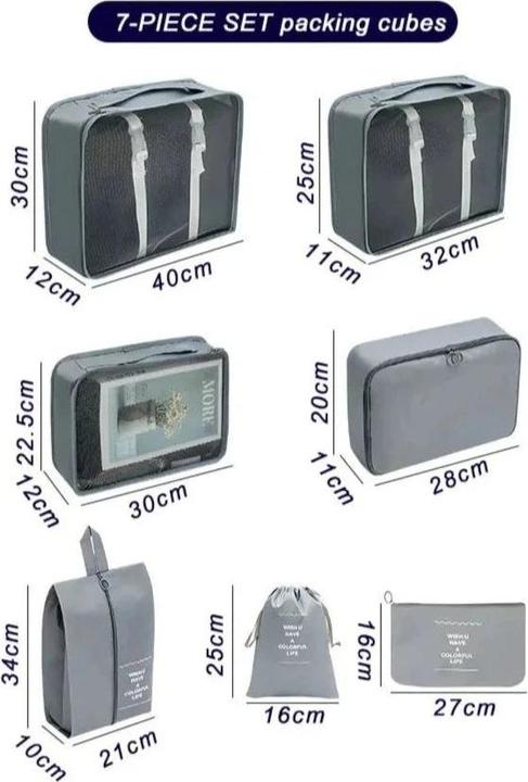 Produktbild Only-Bags.Store 7 PCS Set Travel Organizer Aufbewahrungstaschen Kapazität Koffer Sortierung Organizer Set