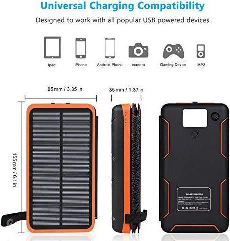 Image du produit A Addtop Banque de puissance solaire (25000 mAh, 5 W, 92.50 Wh)