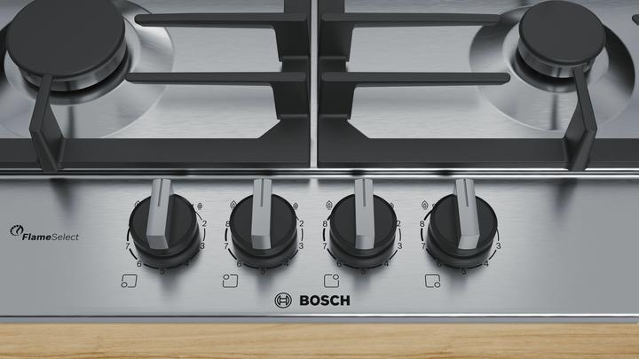 Produktbild Bosch Hausgeräte Serie 6 PCH6A5B90 Kochfeld, Edelstahl Integriert Gaskochfeld 4 Zone(n)