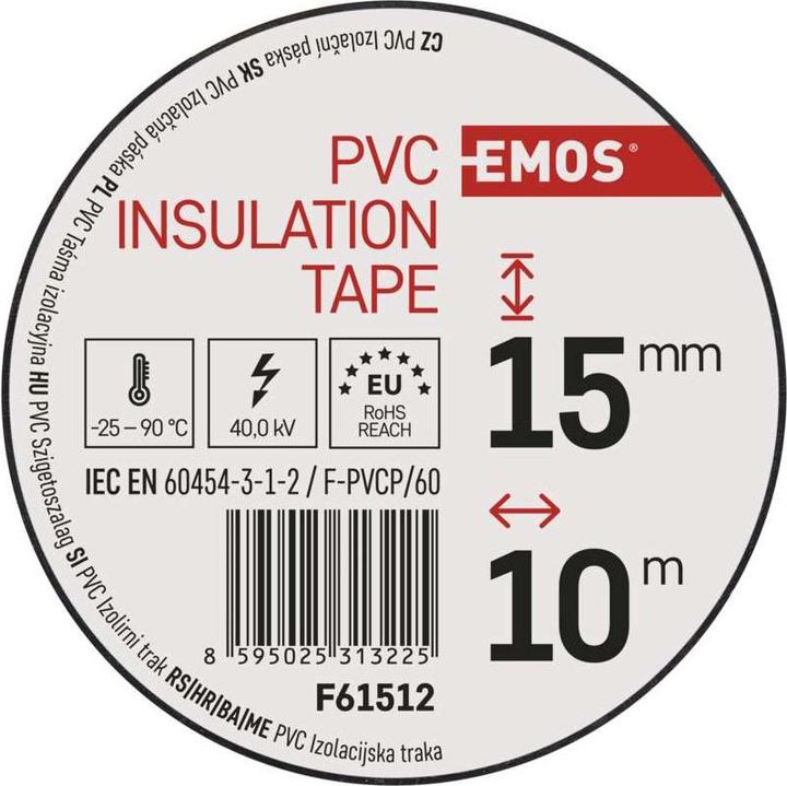 Produktbild Emos Isolierband PVC 15mm/10m Schwarz, 10 Stk. (15 mm)