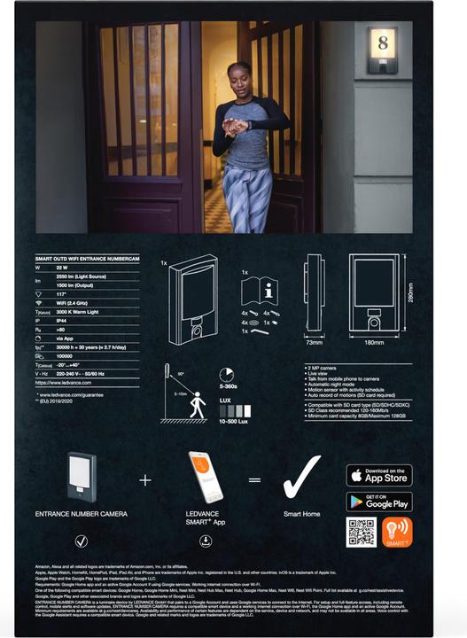 Actual product image Ledvance SMART OUTD WIFI Entrance Camera (2550 lm, IP44)