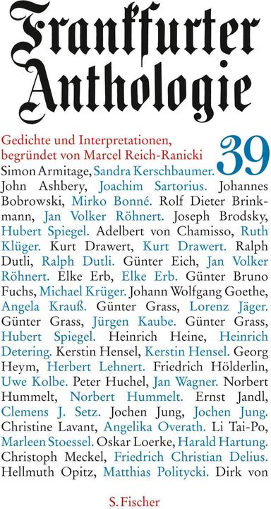 Produktbild Frankfurter Anthologie (Deutsch, Hubert Reich-Ranicki, 2016)