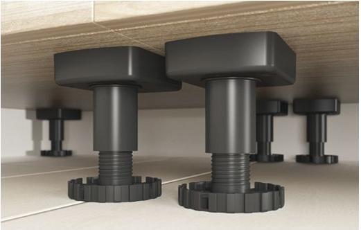 Produktbild Hettich Korrekt Sockelverstellfuss verstellbarer Sockelfuss H 70mm ø 35mm schwarz