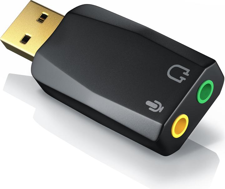 CSL Carte son USB 5.1 canaux, Externe, 5.1 Virtual Surround, Connecteurs Line-Out & Microphone-In, noir (USB 2.0)