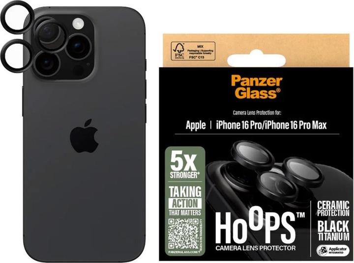 Actual product image PanzerGlass Hoops Camera Lens Protector (1 Piece, Apple iPhone 16 Pro, Apple iPhone 16 Pro Max)