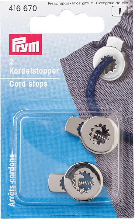 Produktbild Prym Kordelstopper rund, silber Karte 2 Stk.