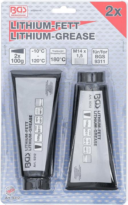 Produktbild BGS Lithium-Fett für Mini-Fettpresse Art. 9311 2 Tuben