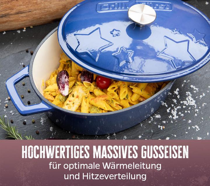 Immagine prodotto Grillfürst Pentola a stella Dutch Oven / girarrosto in ghisa - smaltata - XL - blu