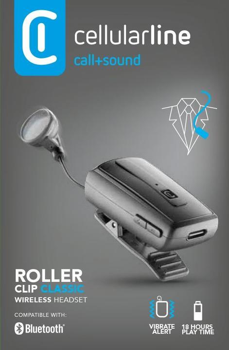 Image du produit Cellularline Roller Clip Casque univ. Cellulaire Noir (7 h, Sans fil)