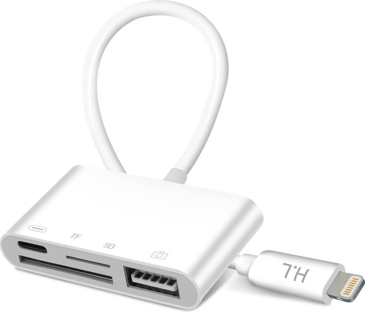 Image du produit Avizar Lightning iPhone / iPad Adaptateur lecteur de carte pour USB / Micro-SD /Lightning - Blanc
