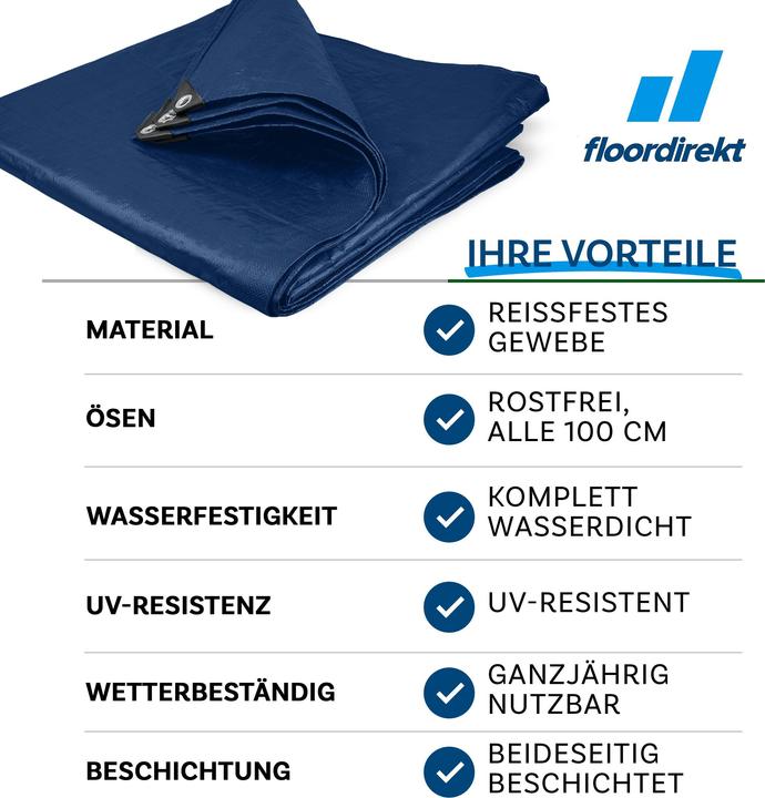 Produktbild Casa Pura Abdeckplane240 gm, Blau, 6 x 10 m (0.6 x 1 m)