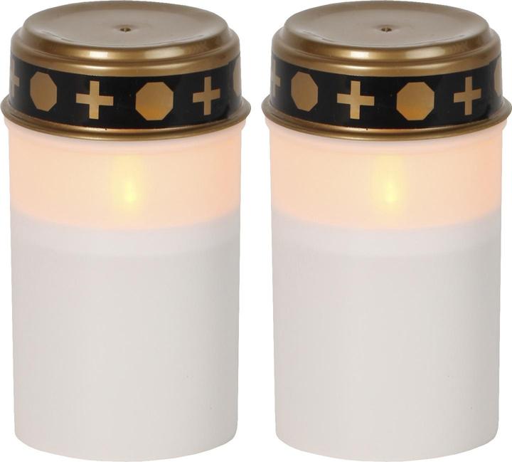 Produktbild Star Trading LED Grablicht mit Timer | Grabkerzen LED mit Batterie | Grabkerze LED 2er Set | Grablic (2 x)