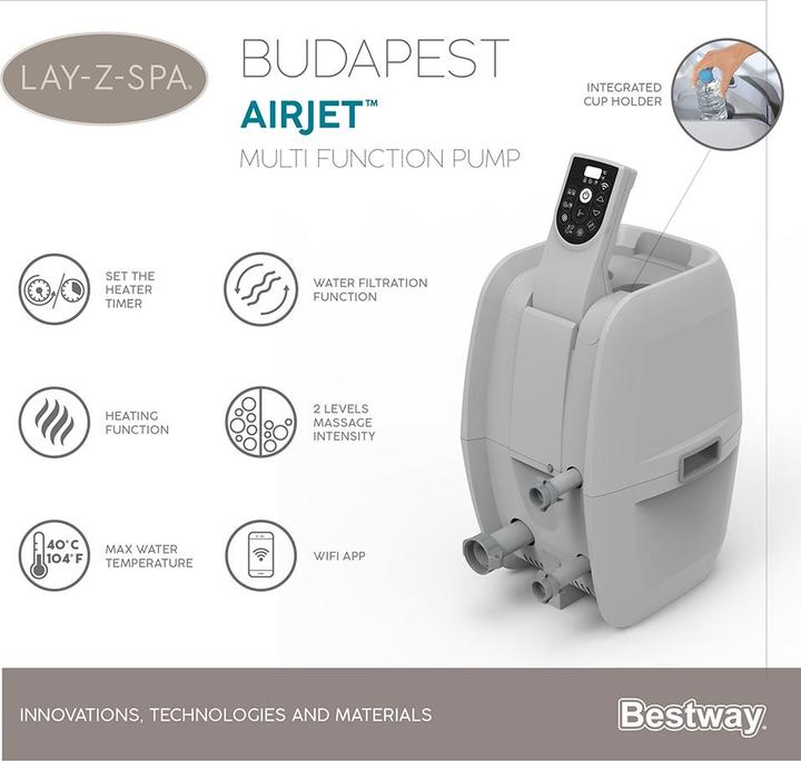 Image du produit Bestway Lay-Z-Spa Budapest 196x66cm Airjet (6 pers.)