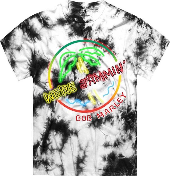 Bob Marley Unisex Adult Neon Sign T-Shirt