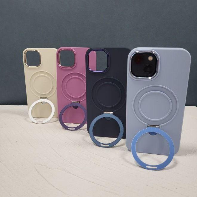 Actual product image MU Classic Liquid Silicone MagSafe Stand Series (Apple iPhone 15 Pro)