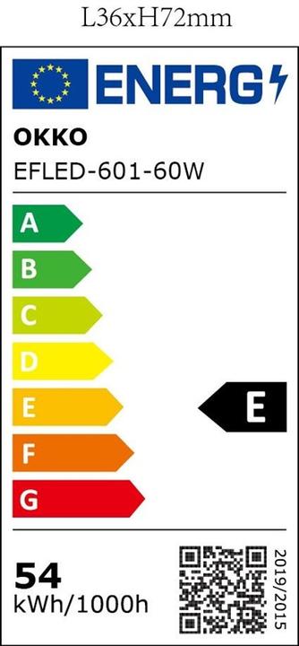 Energie-Label Okko LUMINAIRE TRI-PROOF 60W LED 740 IP65 120