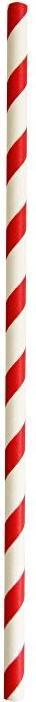 No Name Paille en papier rouge/blanc (150 x)