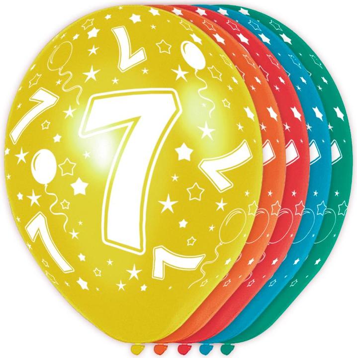 Produktbild Folat 7. Geburtstag Ballons (5 x)