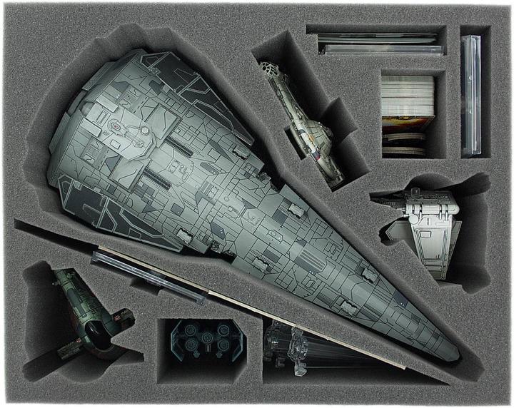 Immagine prodotto Feldherr TRA07 - Trasportatore con 2 cassette XL per Star Wars X-Wing Impero e Ribelli (Schiuma solida)