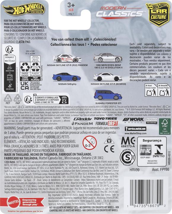 Nutritional values and ingredients Hot Wheels Nissan Skyline R-33