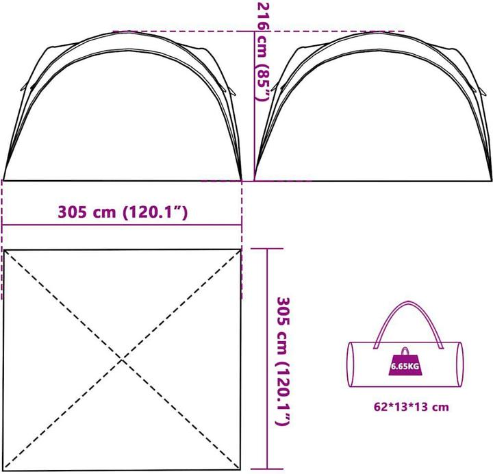 Image du produit VidaXL Tente de réception étanche (305 cm, 305 cm)