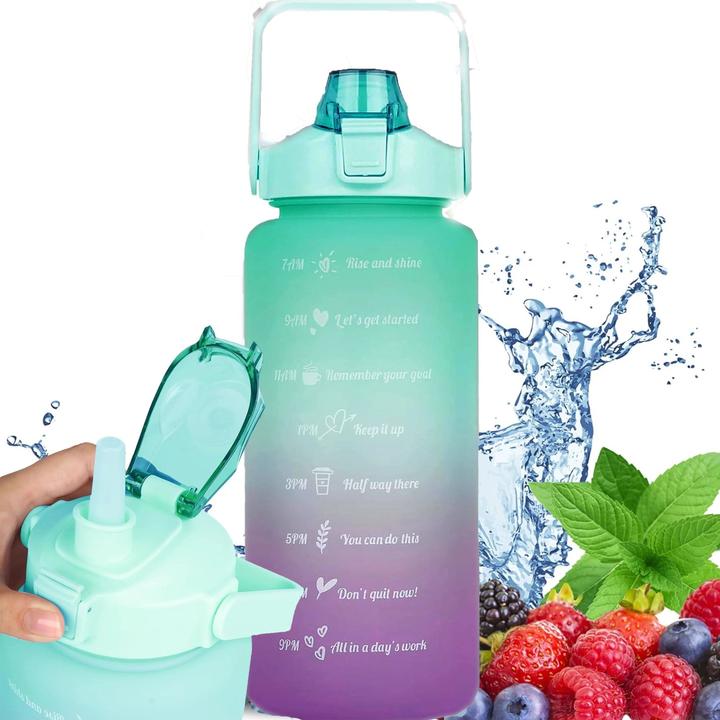 Extralink | Motivationsflasche | Trinkflasche, 2000ml, grün-lila, BUT-190